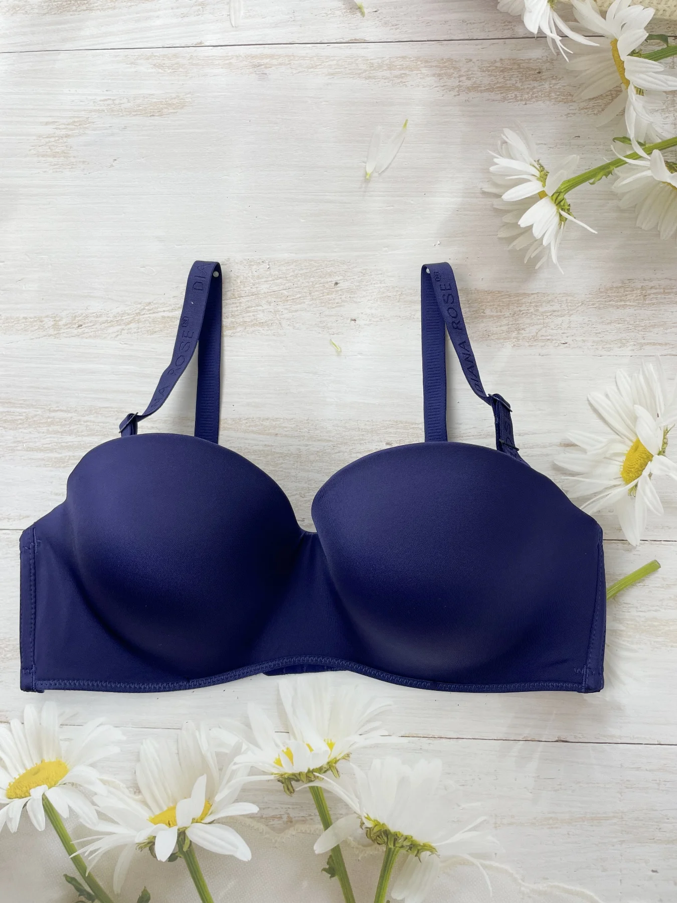 Three-breasted solid color D cup ladies underwear sexy big chest thin mold cup high-end bra 5