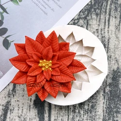 Poinsettia Silicone Mold for Cake Decorating and Crafting (Light Grey)