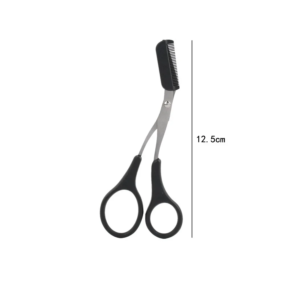 Karsyngirl 1Pcs Safe Eyebrow Trimmer Stainless Steel Eyebrow Scissors with Comb Hair Removal Shaver Eyebrows Shaping Makeup Tool 6