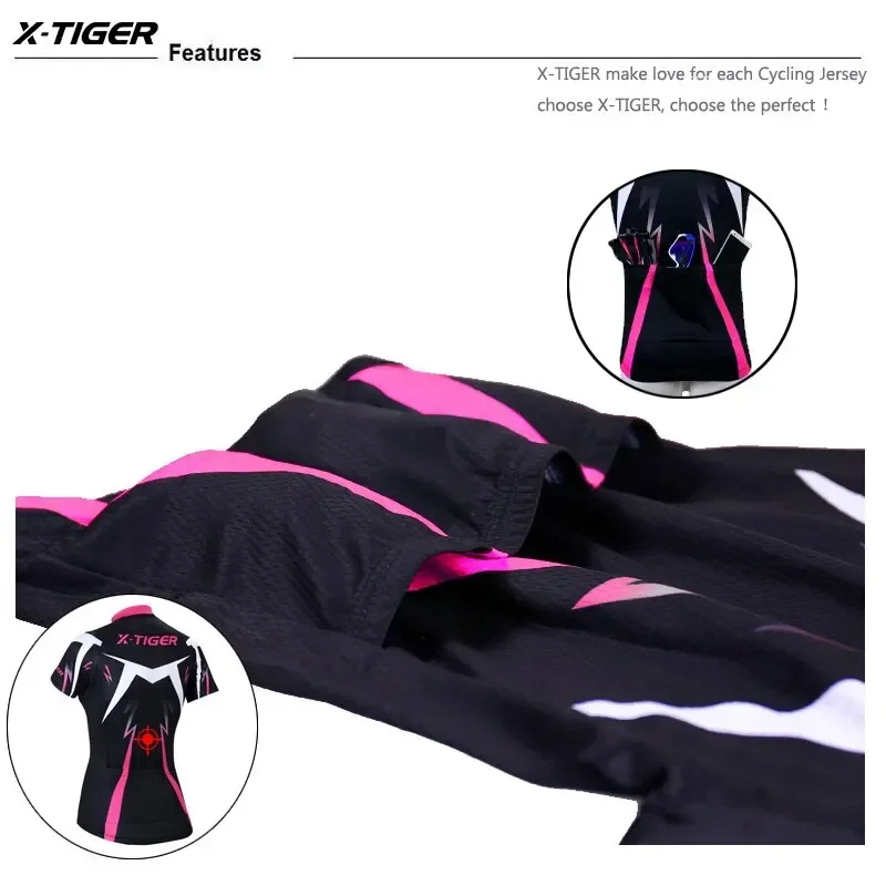 X-TIGER Women's Cycling Jersey Summer Breathable Quick-drying Bicycle Shirt MTB Mountain Road Cycling Clothing cycling shirt women sports t shirt