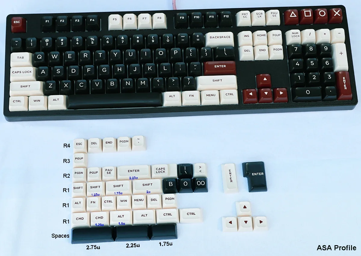 CSA EMA ASA Profile PBT Keycaps for Cherry MX Switches on Mechanical ...