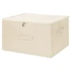 Clothes Storage Bins with Zipper Lid with Handles Foldable Lidded Cotton Linen Fabric Cube Basket Closet Organizer Container Box 1
