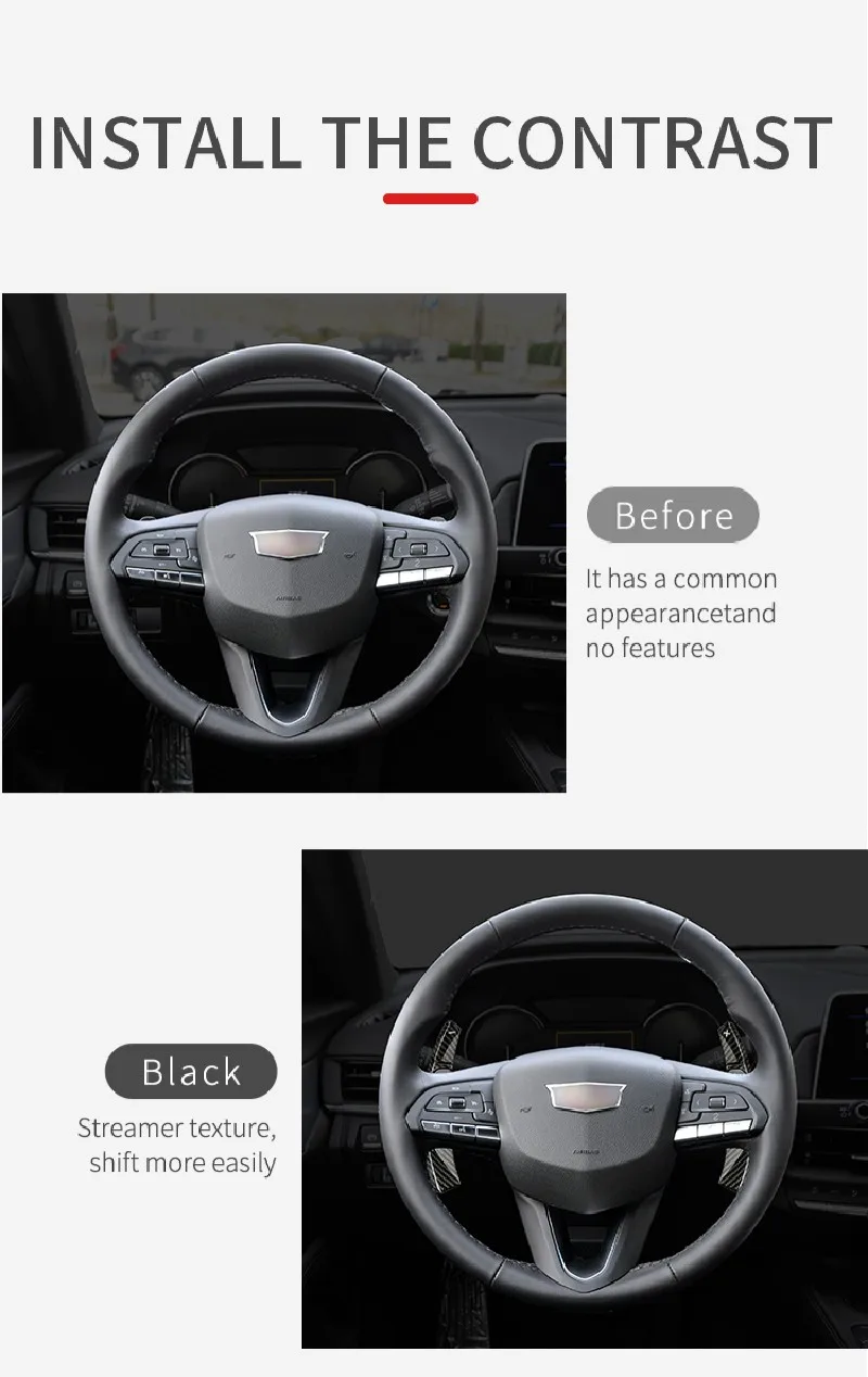 Carbon Fiber Extension Shift Paddle Shifter For Cadillac CT4 CT5 Low-end Version 2017-2022 Car Steering Wheel Paddle Shifters