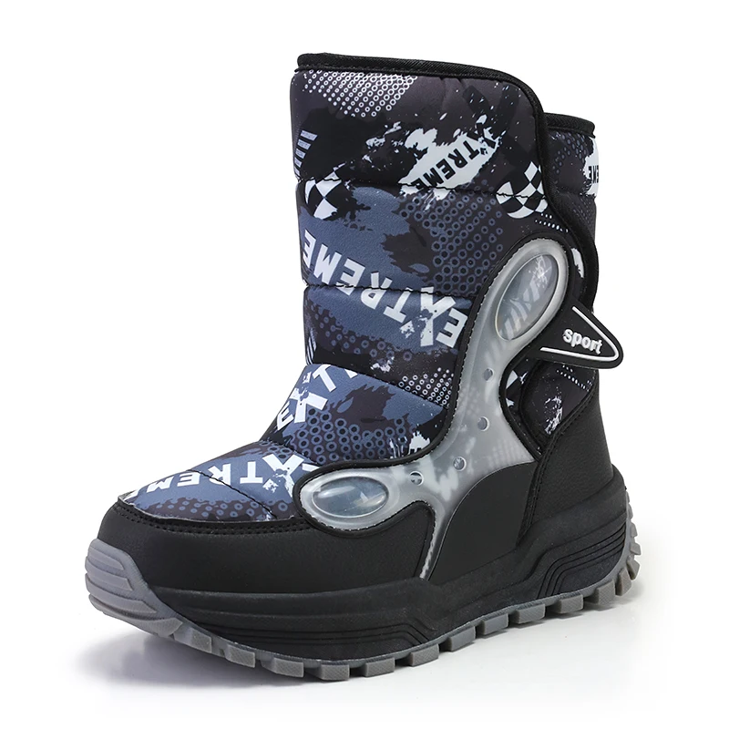

Winter Children Snow Boots with Anti-slip Buckle Girls Cotton Shoes Boys Outdoor Boots Thickened Plush Teenagers Student Shoes