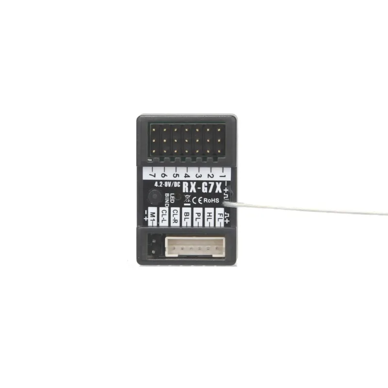 NEEBRC 7CH 2.4Ghz Radio System Transmitter with 6 Pin Light Plug Receiver 7 Channel Remote Control for MN168 MN99S MN82 MN Car