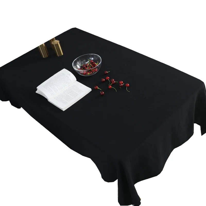 

Retro small fresh home fabric simple pure color washed cotton rectangular table cloth