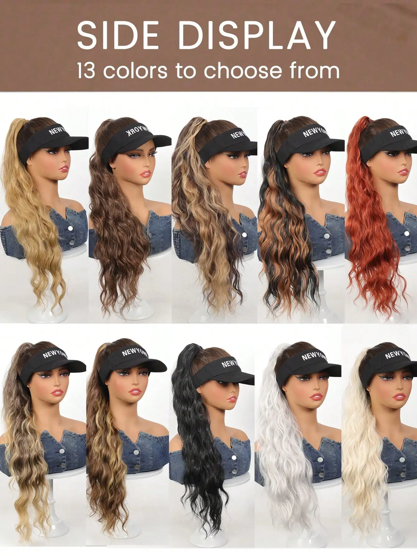 Curly Wavy Synthetic Ponytail Extension Clip On Hair Piece