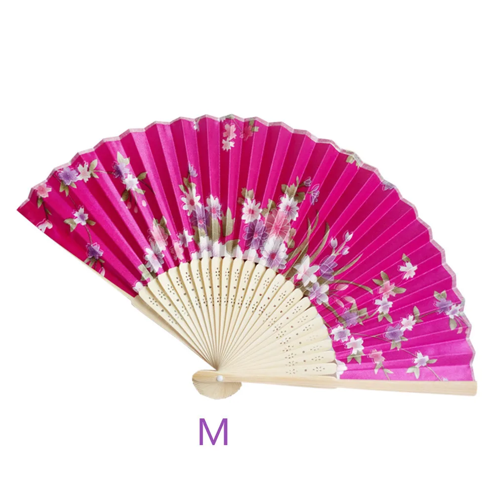 Silk Fan Chinese Japanese Style Folding Home Decoration Vintage Art Craft Gift Party Dance Print Flower Pattern Hand Fan Gift