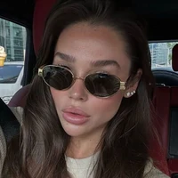 Mode lunettes de soleil ovales femmes rétro tendance en plein air lunettes de soleil en métal de haute qualité classique hommes marque de luxe lunettes UV400 lunettes 2