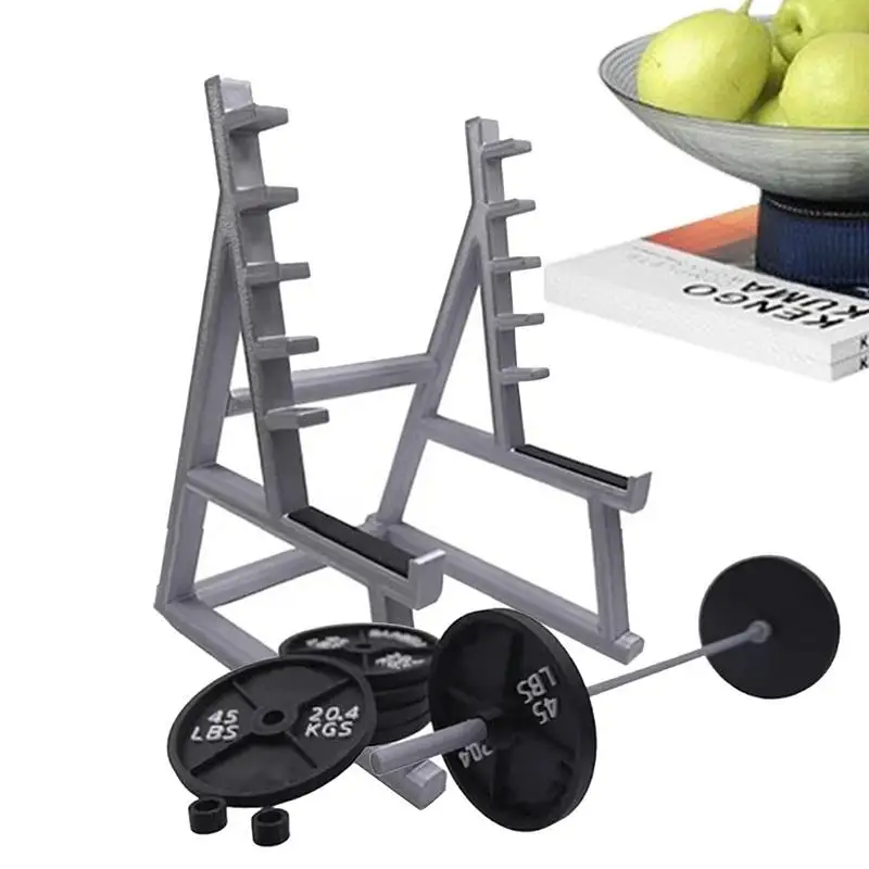 Creative Barbell Rack Pen Holder Mini Squat Rack Ornaments With