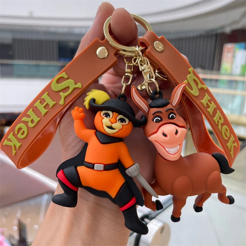Kawaii game monster Shrek keychain cute cartoon 3D model silicone for children's Christmas gifts key chain bunny keychain balloon dog keychain
