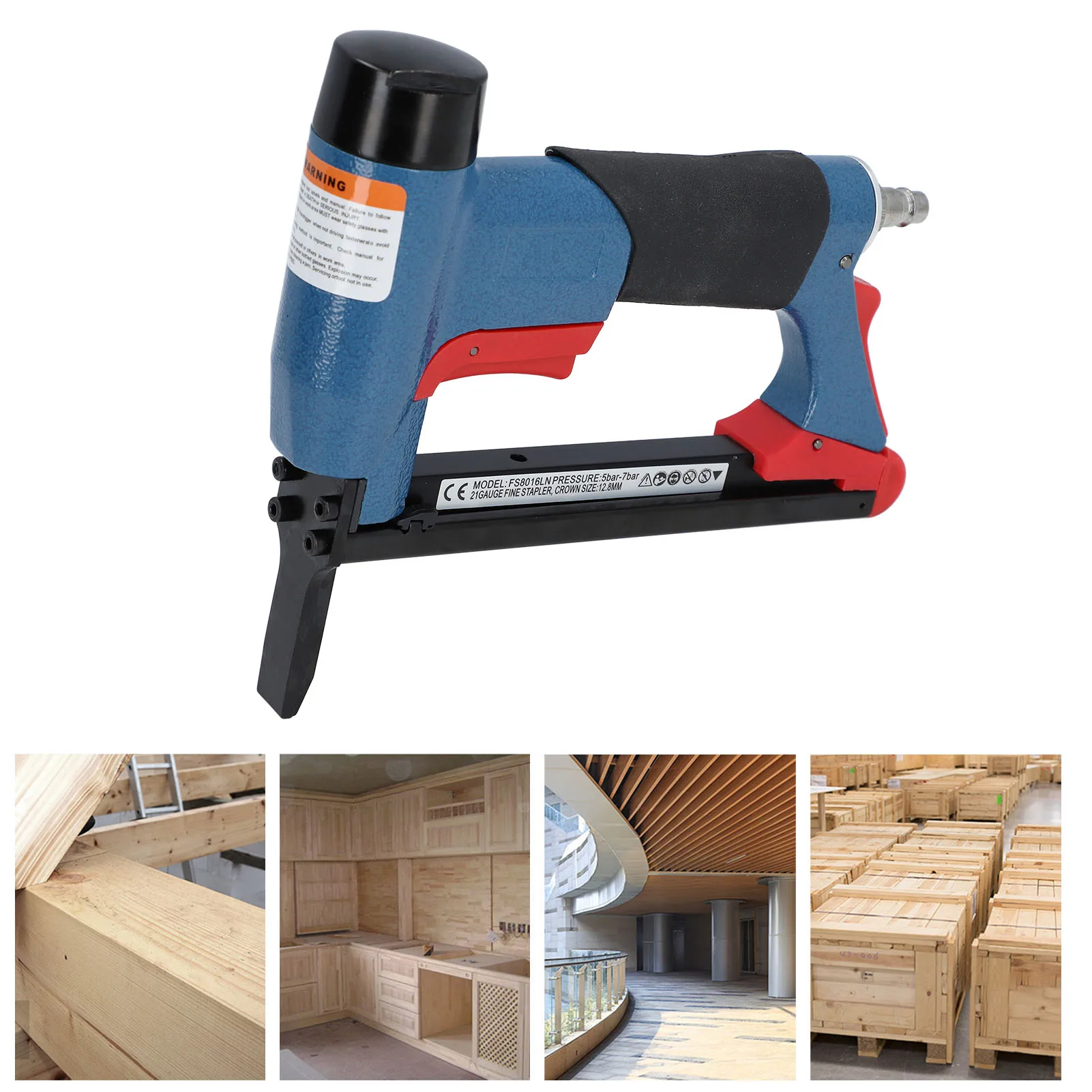 공압 스테이플 건 21 게이지 1/4-5/8인치 140 스테이플 적재 용량 목공용 에어 스테이플러