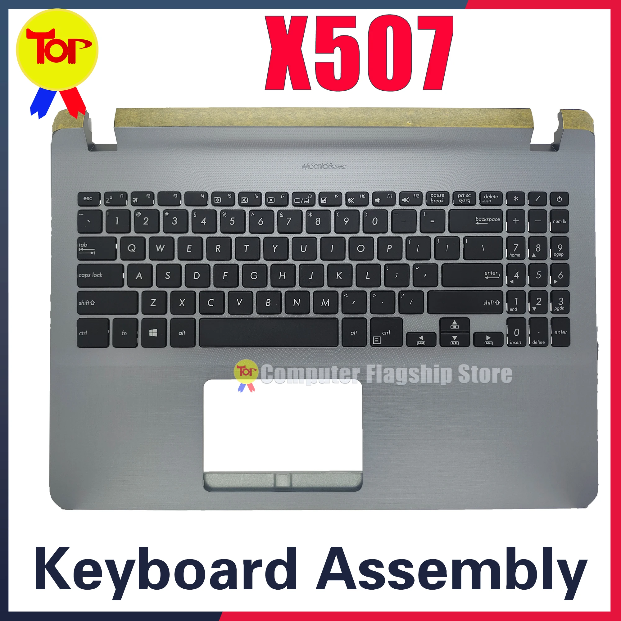 

KEFU X507UB For Laptop Keyboard X507M X507MA Y5000U X507L X507LA X507U X507UA X507UF Original Keyboard Palmrest C Shell Assembly
