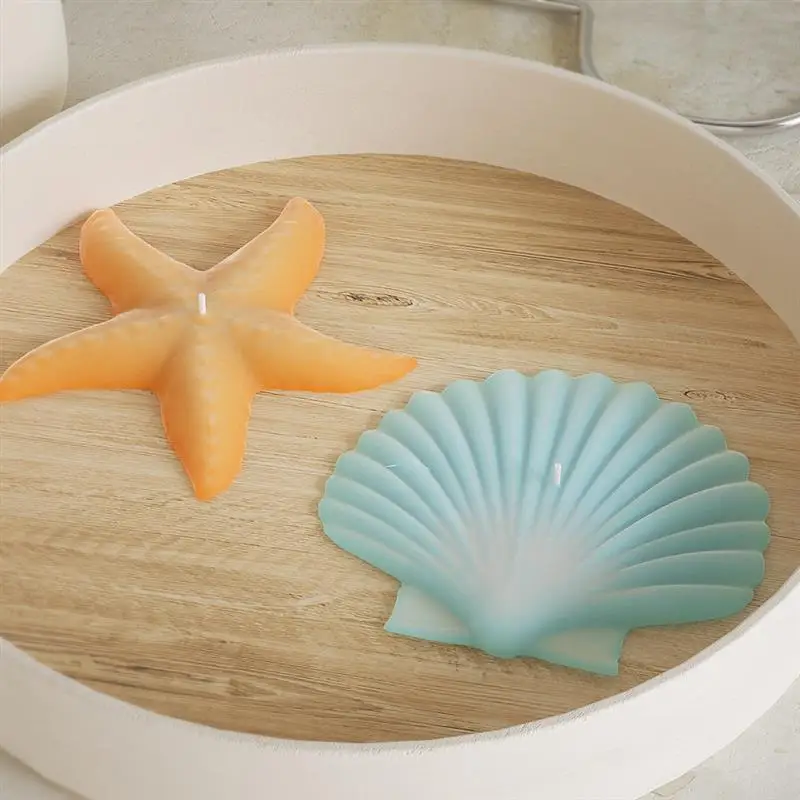 Description Picture 5 of itemShell Starfish Shaped Candle Silicone Mold Fan-Shaped Shell Scented Candle Plaster Making Mould Epoxy Resin Molds Home Decor