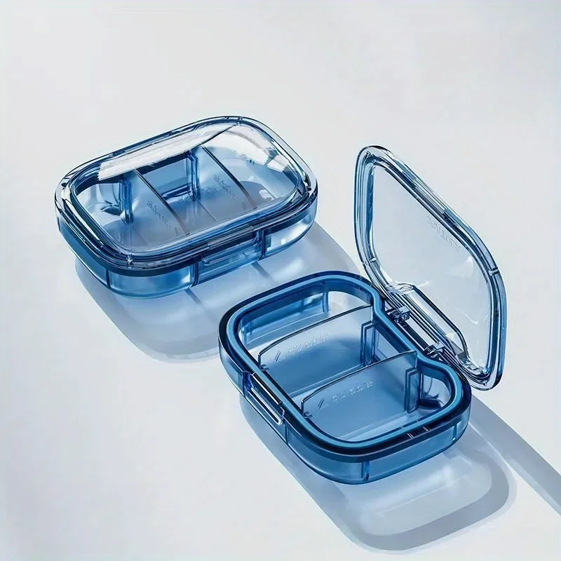 Compact 3-Section Travel Pill Organizer - Secure, High-Quality Daily Medication Holder