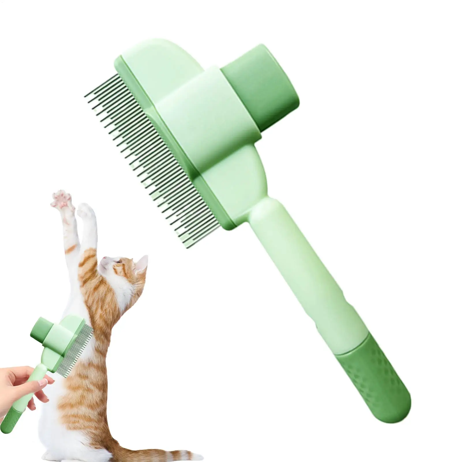 Pet Hair Removal Comb with Release Button Deshedding Undercoat Comb Pet Hair Grooming Brush for Long and Short Haired Dogs Cats