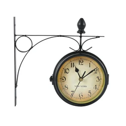 Vintage Double - Sided Silent Wall Clock - Antique Design for Home and Office Decor (1pc)