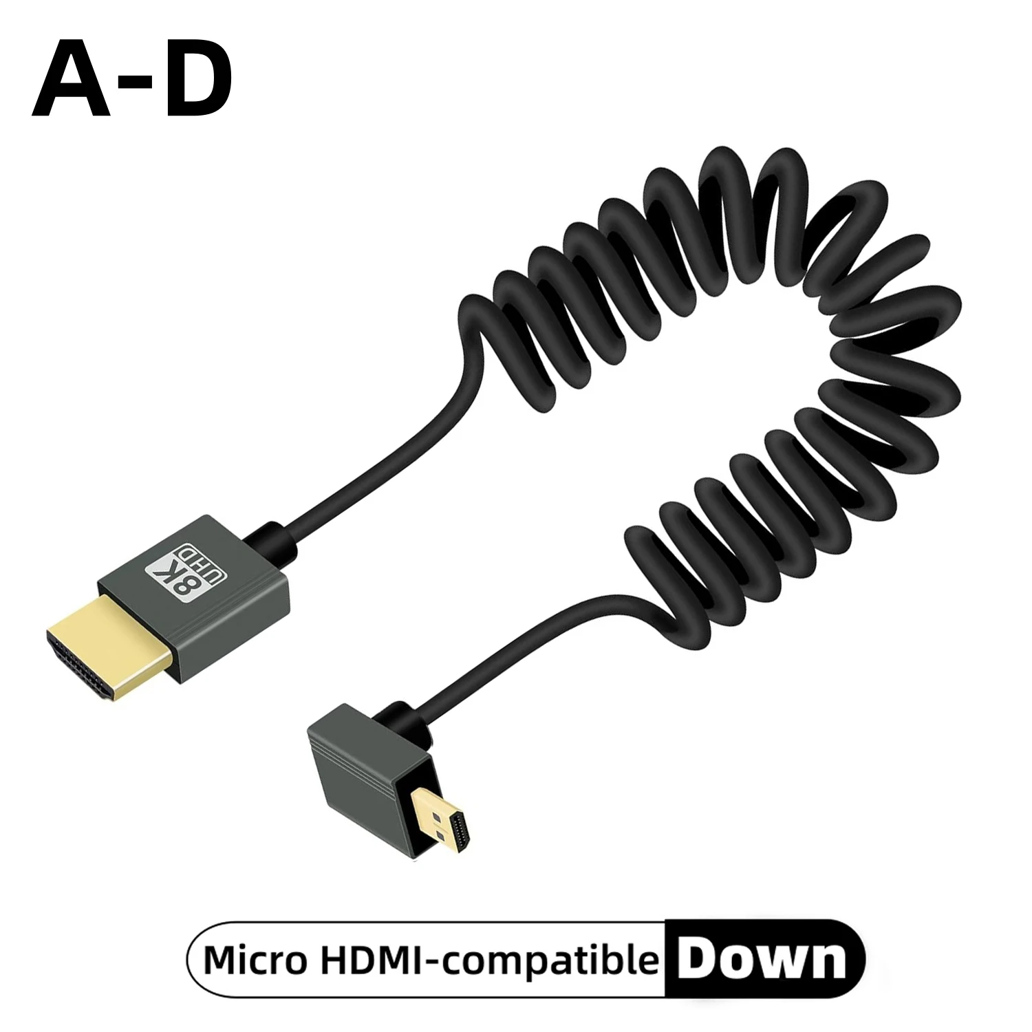 Ultra High-Speed Coiled 8K HDMI Cable with eARC and HDR Support for Cameras, Monitors, and Gaming​​