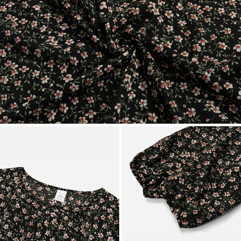 Summer Floral Dress Long Sleeve Muslim Abaya Rural Islamic Dubai Turkey Kimino Hijab Ramadan Clothing Robe Femme Musulmane