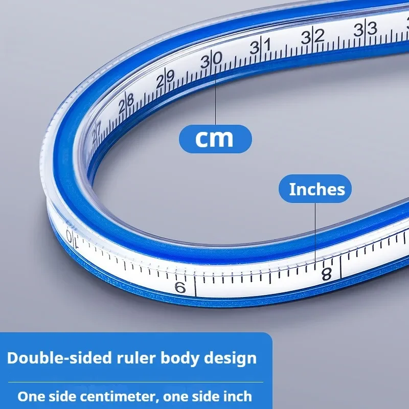 Flexible Curve Ruler Maths School Diy Office Plastic Soft Metric Scale Rule Template Engineering Drafting Measuring Drawing Tool