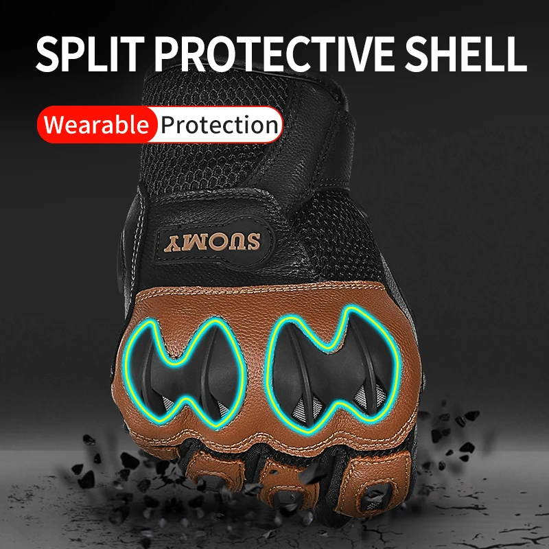 Suomy Su-15 Guanti Moto In Pelle Touch Screen Motocross Guantes Moto Ciclismo Luva Motociclista
