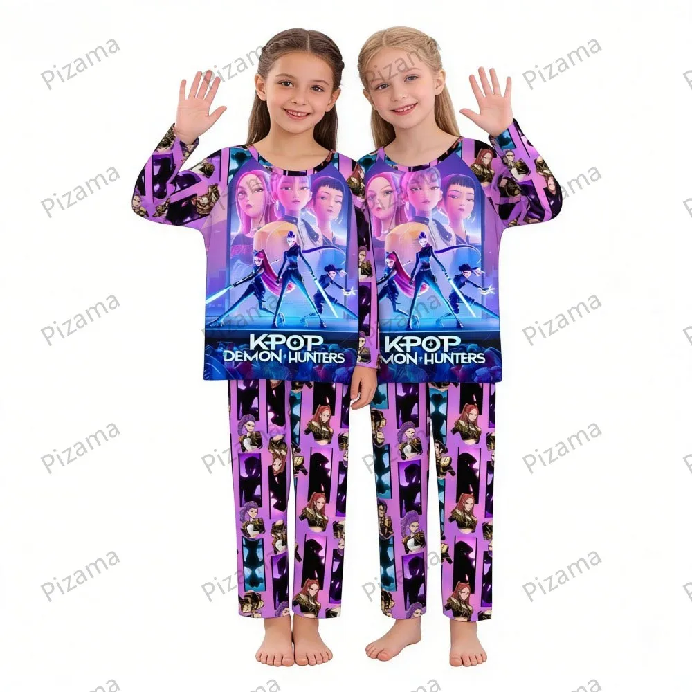 Children's Pajamas Set Full Sleeve Cartoon Kpop Demon Hunters Girls Pajama Middle Kids Homewear Boys Clothes Set Pijamas Infanil Sfa32a384564d43cf8fb9f370c28750795