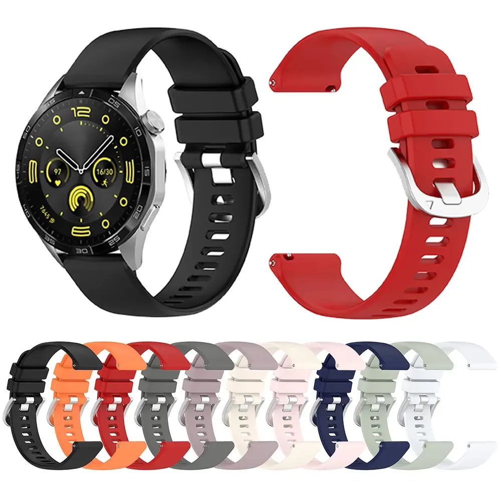 

Watch Strap Band For Huawei Watch GT4 41MM 46MM Liquid Silica Gel Wristband Silicone Bracelet For Samsung galaxy watch3 45MM