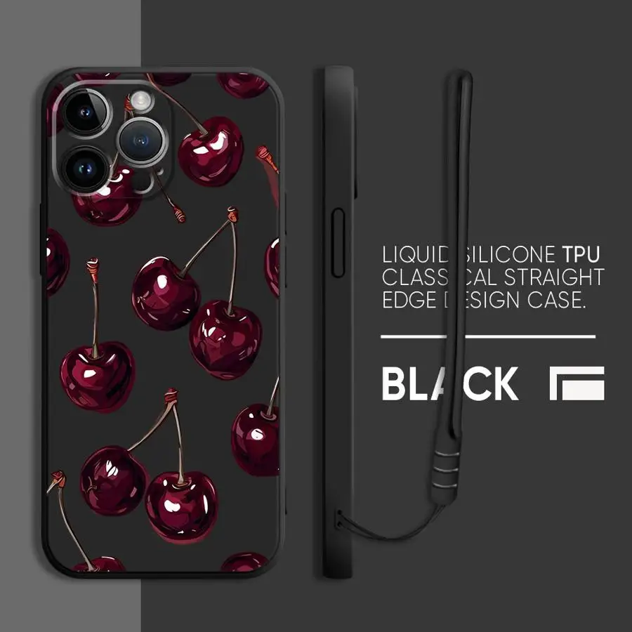 Charming Cherry Pattern Soft Cover Phone Case