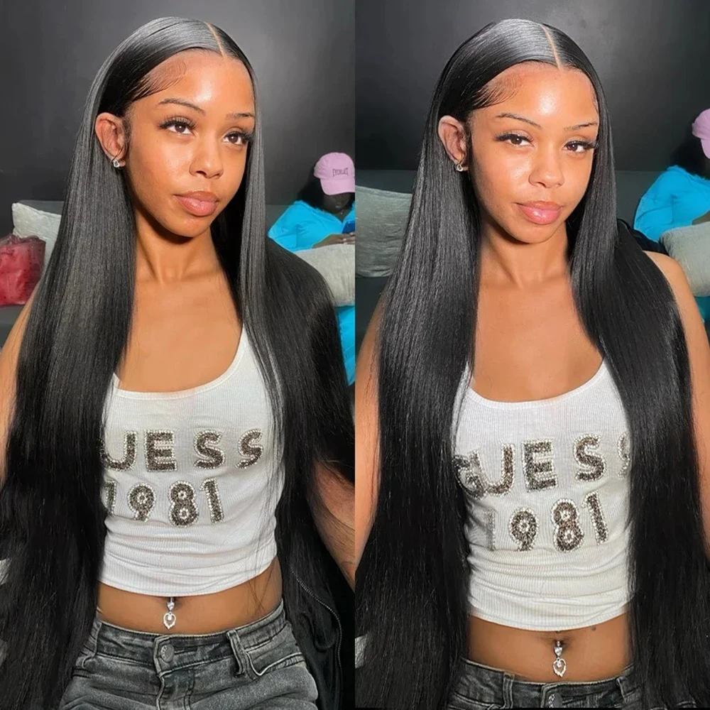 

Remy Hair Natural Hairline Glueless Wig for Women Ready to Wear Bone Straight 13x4 Lace Front 7x5 Lace Closure Human Hair