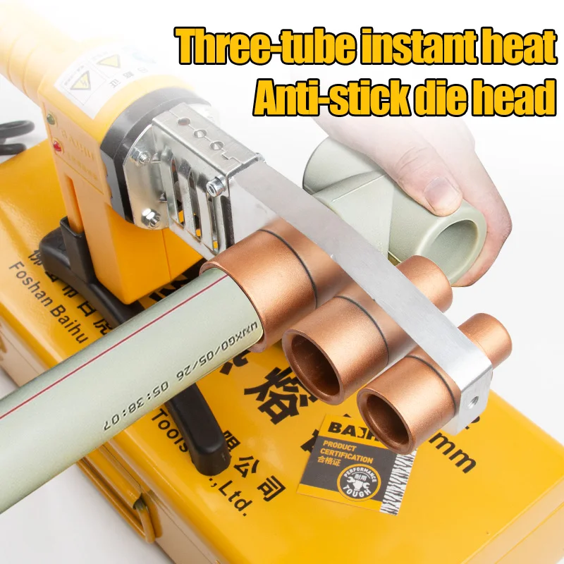 800W 900W Pipe Welding Machine Pipe Soldering Iron Plastic Welding PP/PPR/PB/PE Tube Heating Hot Melt Tool 63/32Types