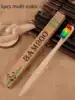 5 Green  Low-Carbon Bamboo Toothbrushes, Manual Bamboo Handle Toothbrush, Soft Hair Manual Toothbrush, Suitable For Daily  Care 5