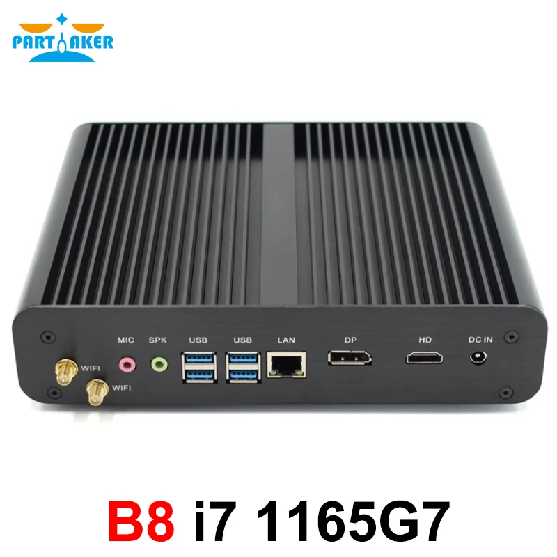 Partaker B8 11th Gen Fanless Mini Pc Intel Core I7 1165g7 Gaming Computer M 2 Nvme Msata 2 5 Sata Htpc Nettop Hdmi Dp Pc Wifi Barebone Mini Pc Aliexpress