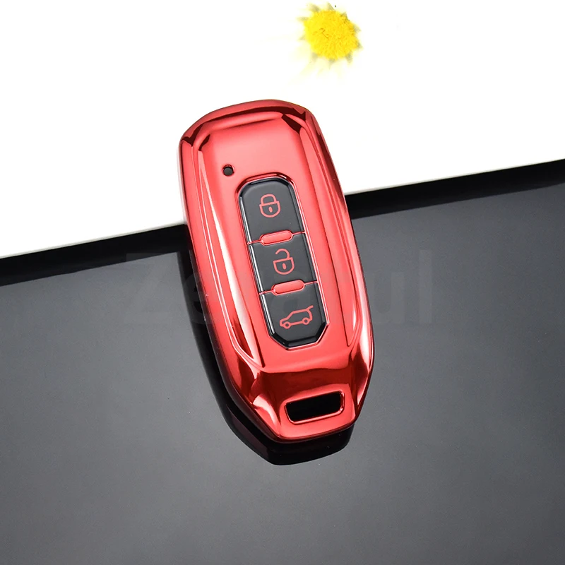 Key Case Cover, Car Key Shell For Ford Territory EV Auto Smart Key Cover Case Bag Holder 3 Buttons Soft TPU Car Key Shell Fob Protector Accessories