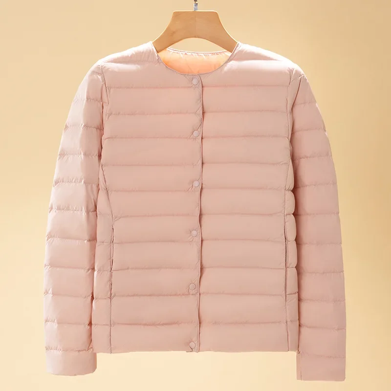 

Autumn Winter Keep Warm Liner Women Puffer Jackets 2023 New Mom White Duck Down Office Lady Slim Ultra Light Weight Down Coat