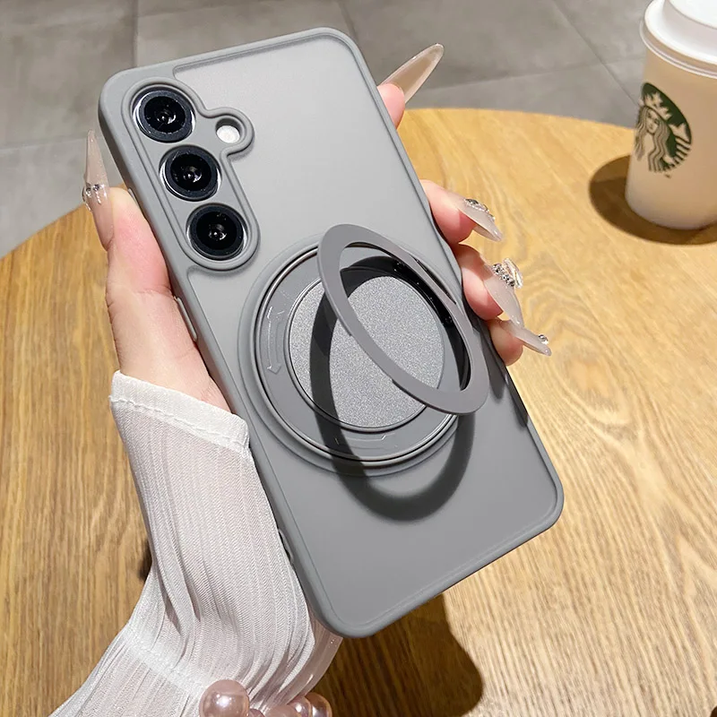 Magnetic 360° Rotate Stand Case with Wireless Charging and Invisible Holder