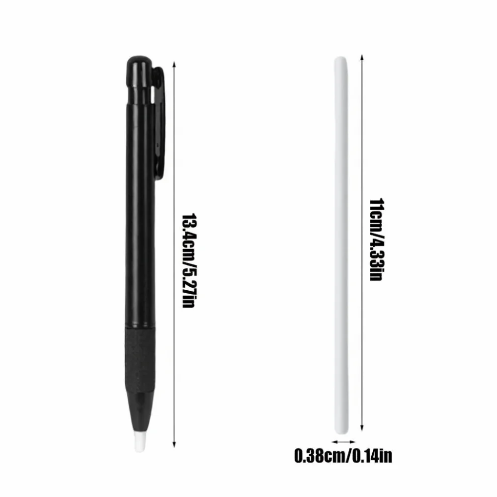 3.8mm 얇은 팁 개폐식 지우개 펜 고정밀 프레스 개폐식 기계식 지우개 연필 수정 도구 5 리필