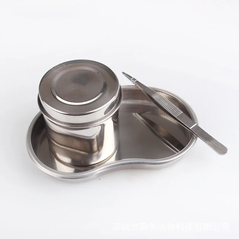 2 Pcs Stainless Steel Kidney Tray Small Instrument Tray Metal