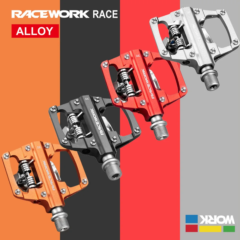 RACEWORK RK09 MTB Clipless Pedals Self-Locking CNC Aluminum Alloy