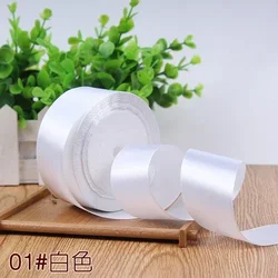 Elegant Multisize Silk Satin Ribbon Collection for Crafts and Decorative Projects (WHITE)