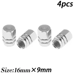 Premium Aluminum Alloy Tire Valve Caps - Set of 4 (Silver)