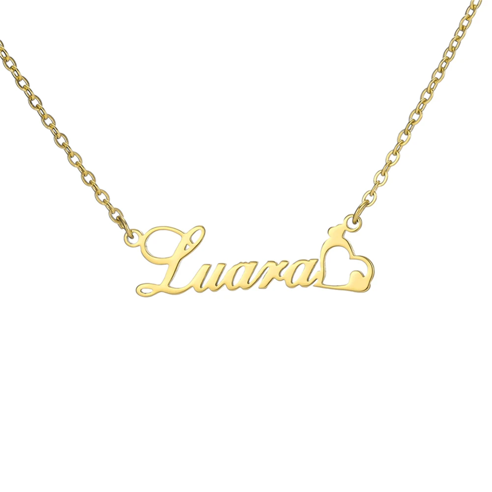 YHLISO Personalized Nameplate Custom Name Necklace Stainless Steel Pendant Necklaces Choker Gift for Women Girl Friend
