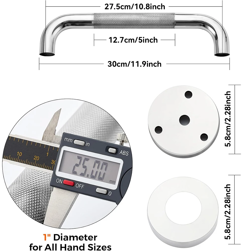 Shower Grab Bar Stainless Steel for Elderly Anti-Slip Bathroom Safety Rail with No Drilling Installation Heavy Duty Handicap
