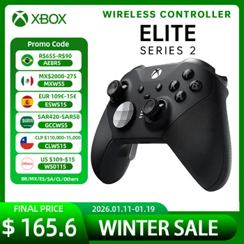 Controller wireless Microsoft Xbox Elite originale al 100% serie 2 con confezione - Nero per Xbox Series S Xbox Series X XSS XS