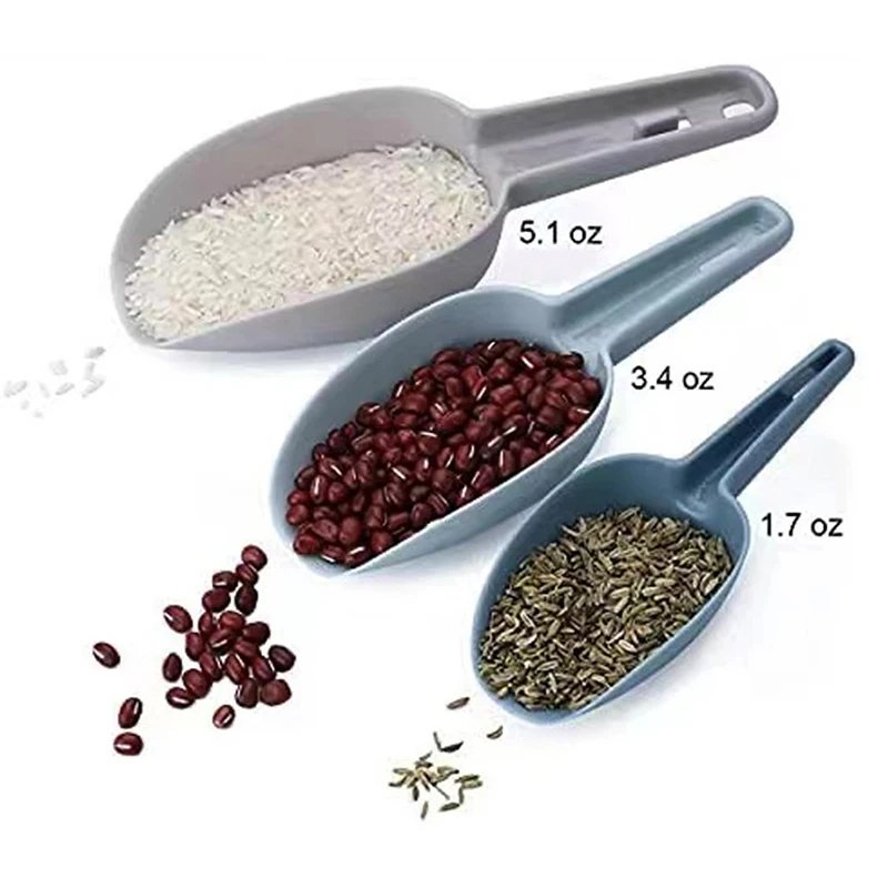 Ice Shovel Scoop Plastic Measuring Scoop For Candy Dessert Grain Flour 3Pcs Serving Kitchen Bar Gadgets Accessories Tool