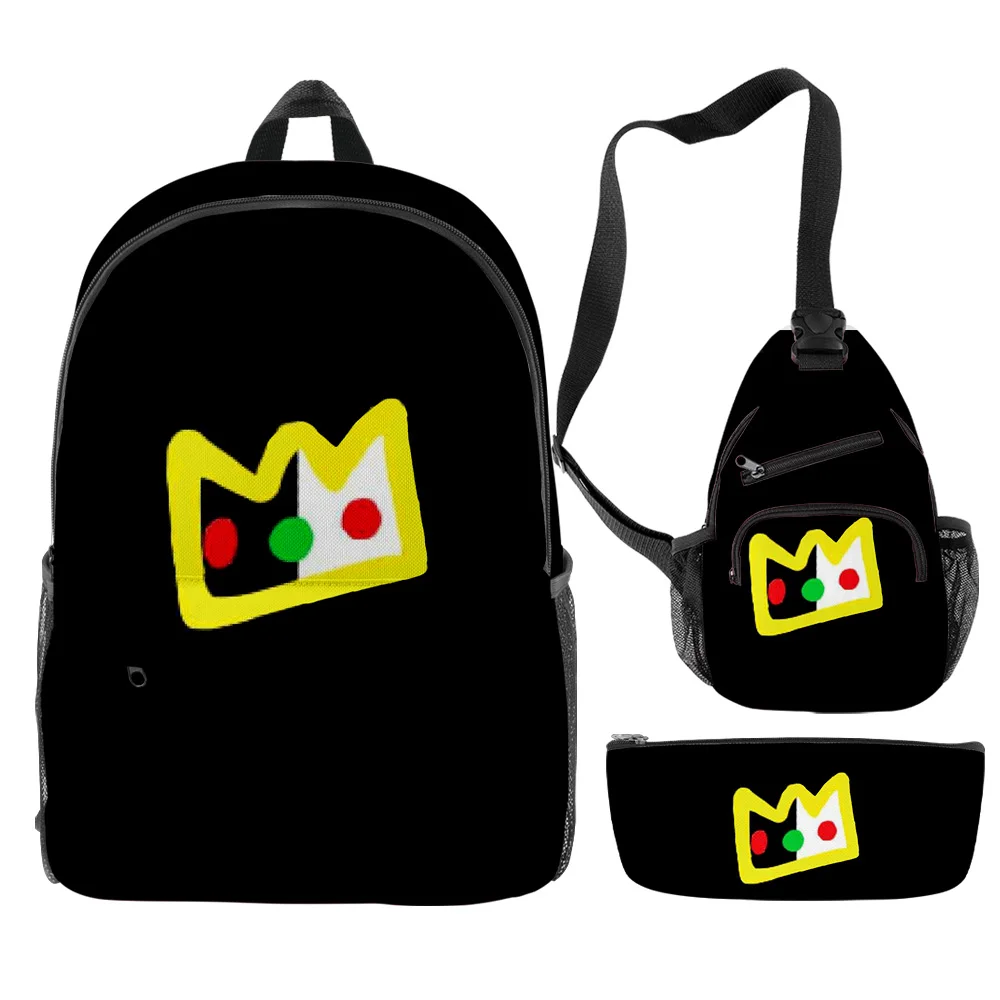 Classic Fashion Funny Ranboo Dream SMP 3D Print 3pcs/Set pupil School Bags Trendy Travel Laptop Backpack Chest Bag Pencil Case