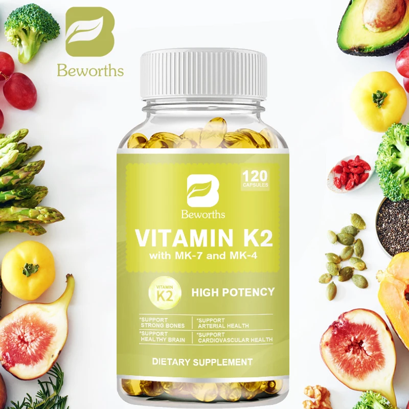 BW Vitamin K Capsule Contains Both MK4&MK7 Bone Health&Calcium Metabolism Supports Heart