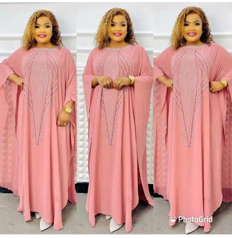 

Dashiki African Plus Size Dresses for Women Spring Summer African Long Sleeve O-neck Polyester Green Pink Yellow Long Maxi Dress