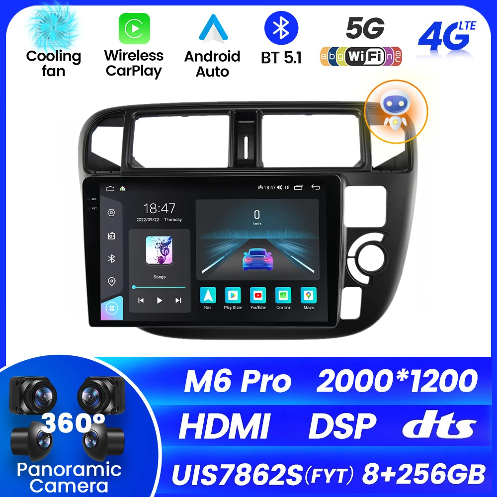 M6 Pro Android12 Radio for HONDA CIVIC EK3/EK4/EK9 1995-1999 Car Multimedia  8+256GB Carplay GPS Navigation 2Din Head Unit Stereo - AliExpress