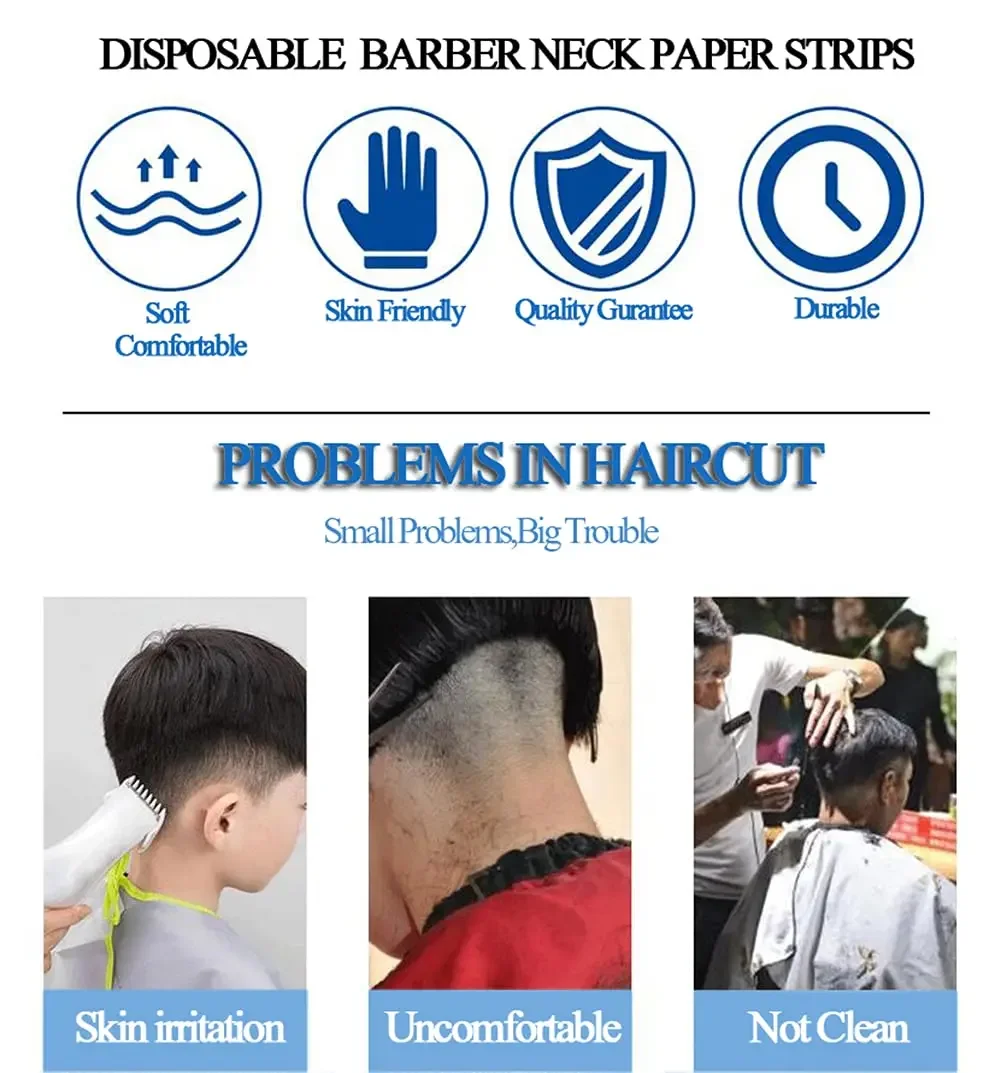 5 Roll/Pack Barber Professional Black Neck Paper Barber Disposable Tissue Collar Tapes Salon Hairdressing Necks Covering Tools