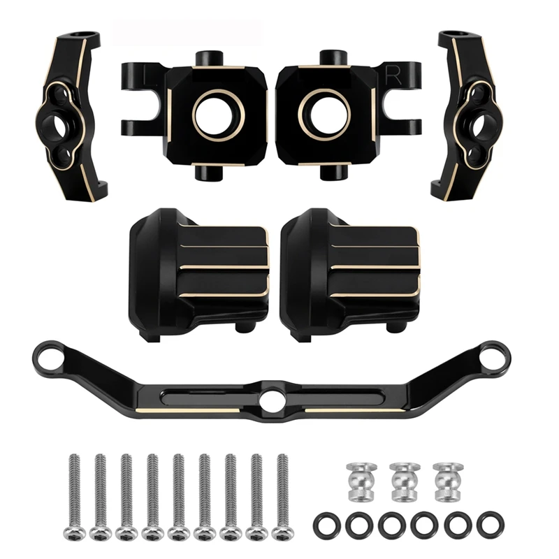 

Brass Steering Block Caster Block Axle Cover Steering Link Black Accessories For Traxxas TRX4M TRX-4M 1/18